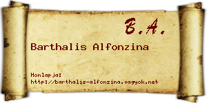 Barthalis Alfonzina névjegykártya